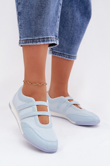 Bailarinas de mujer estilo deportivo con tiras color azul Farvessa 2