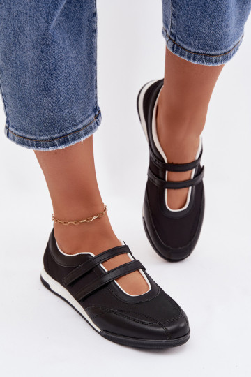 Bailarinas de mujer estilo deportivo con tiras color negro Farvessa