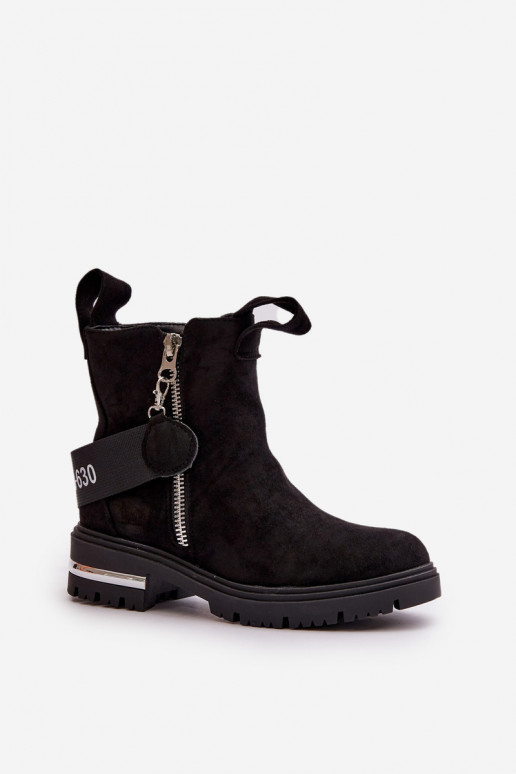 calentamiento Botas de mujer con cremalleras de color negro Calvaro