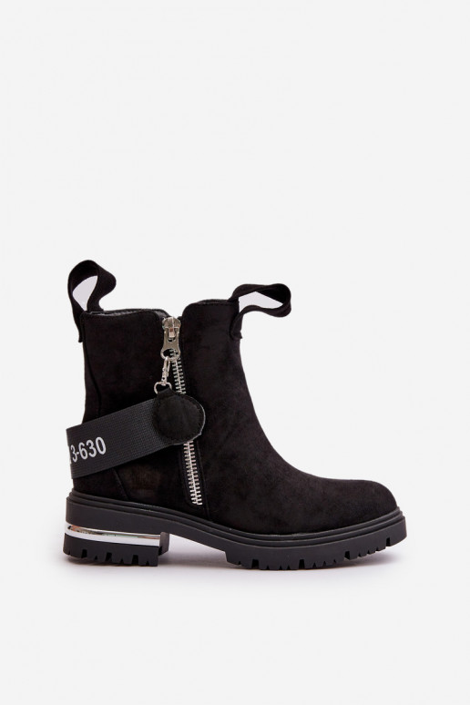 calentamiento Botas de mujer con cremalleras de color negro Calvaro