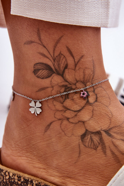 pulsera de pierna Con colgantes de moda color plata
