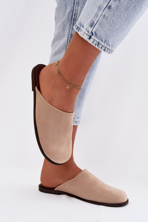 Zapatillas apartamento de mujeresde gamuza ecológicau beige Veronelle