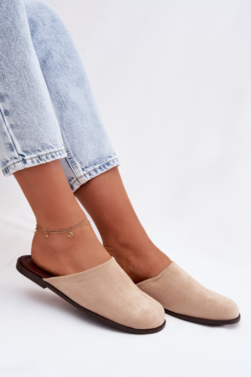 Zapatillas apartamento de mujeresde gamuza ecológicau beige Veronelle