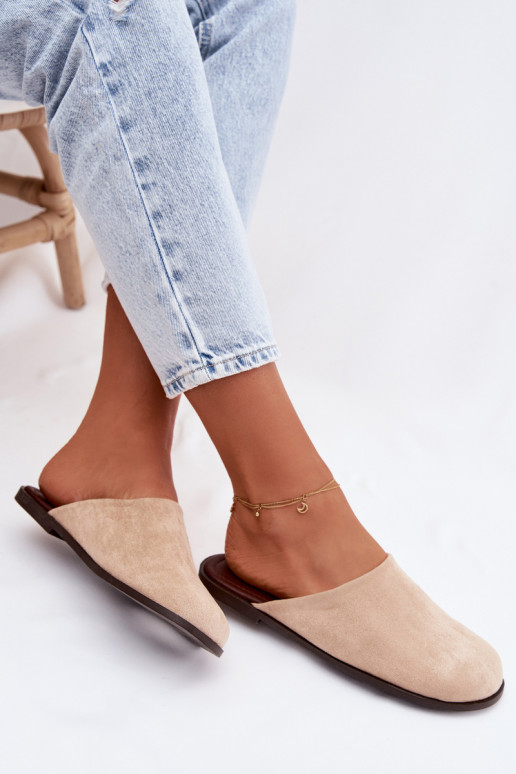 Zapatillas apartamento de mujeresde gamuza ecológicau beige Veronelle