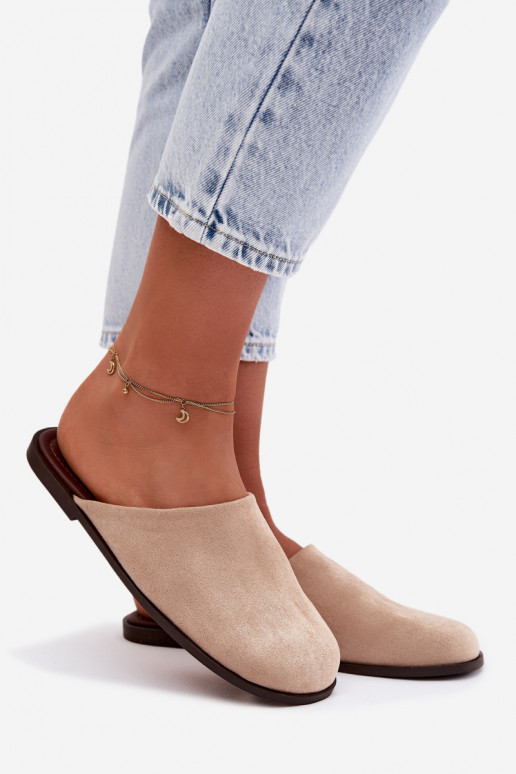 Zapatillas apartamento de mujeresde gamuza ecológicau beige Veronelle