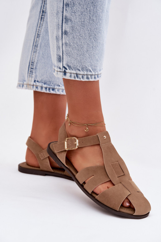 Sandalias de mujer Rzymianki isósceles de color caqui Belanessa