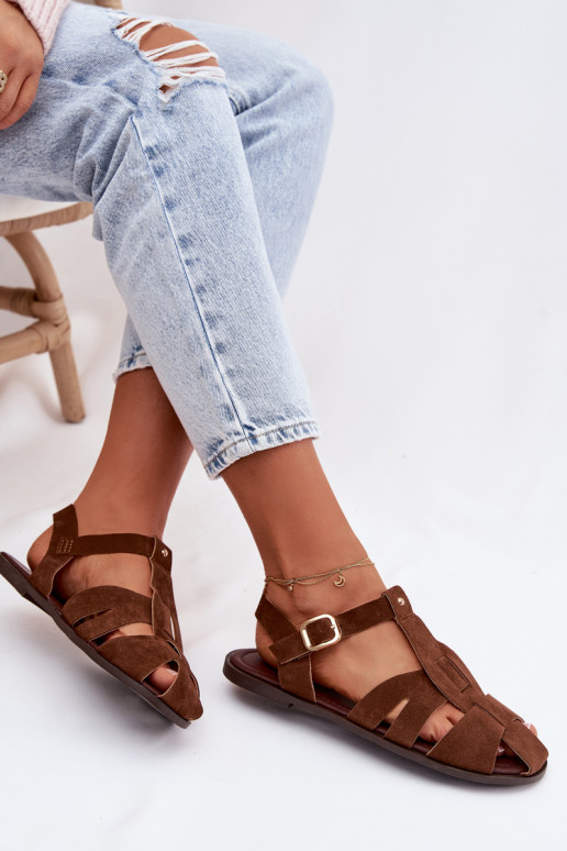 Sandalias de mujer Rzymianki isósceles color marrón Belanessa