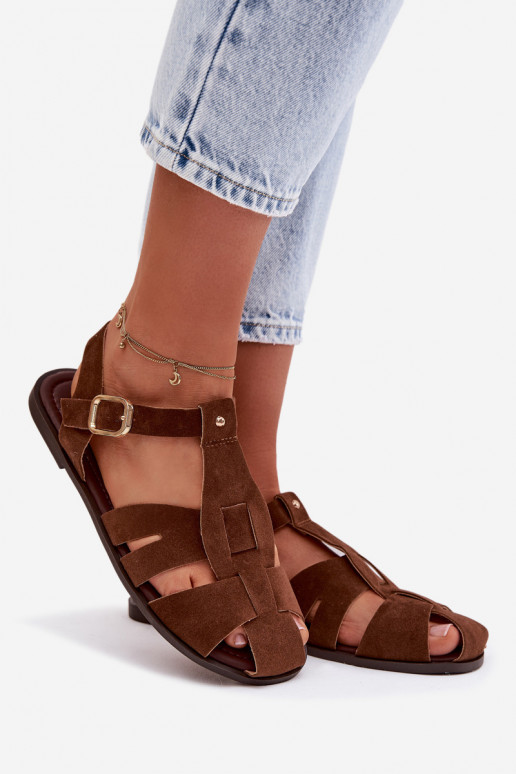 Sandalias de mujer Rzymianki isósceles color marrón Belanessa