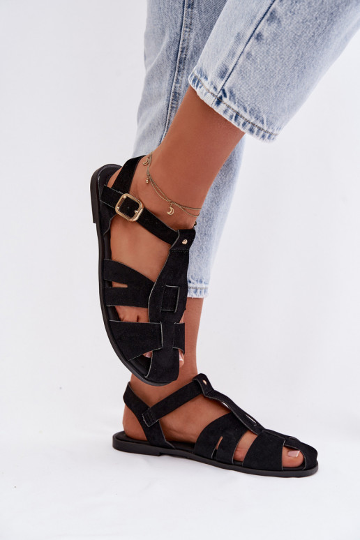Sandalias de mujer Rzymianki isósceles de color negro Belanessa