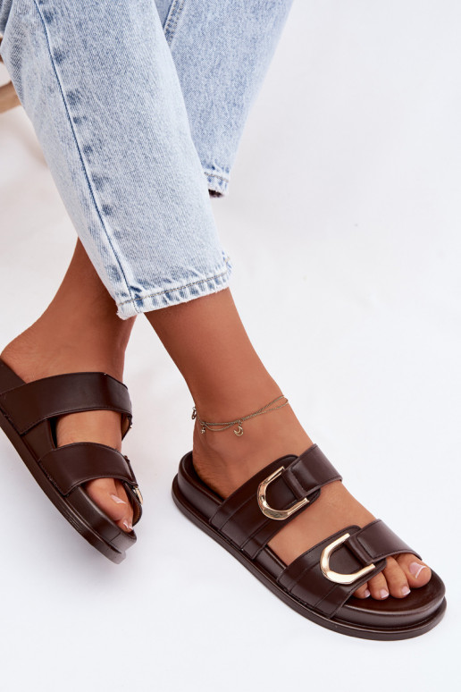 Eko Zapatillas de cuero Femenino con rayas CzekoladoAe Rosinessa