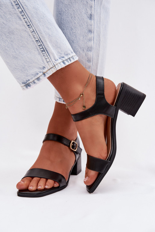 Sandalias de mujer Eko Piel reloj de color negro Sabela