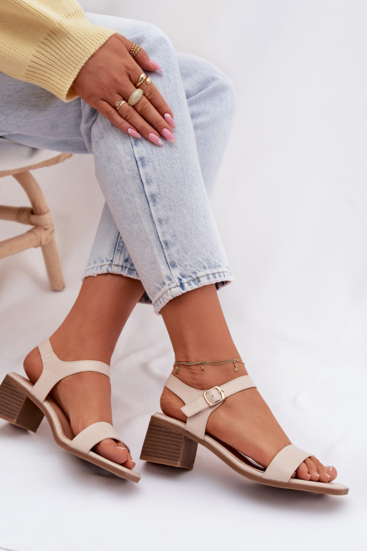 Sandalias de mujer Eko Piel reloj beige Sabela