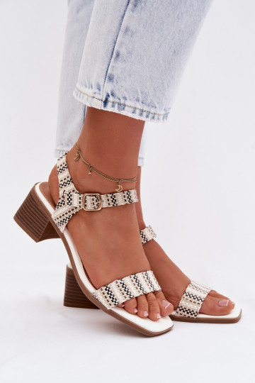 Sandalias de plataforma para mujer de color blanco Sabela