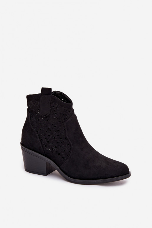 Botas caladas estilo vaquero Femenino con tacones S.Barski HY61-8012 de color negro