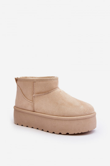Botas de nieve de mujer con plataforma color marfil Mennja