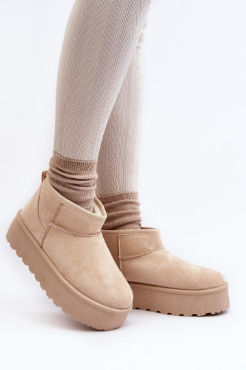 Botas de nieve de mujer con plataforma color marfil Mennja 2