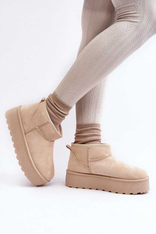 Botas de nieve Femenino con una plataforma color marfil Mennja