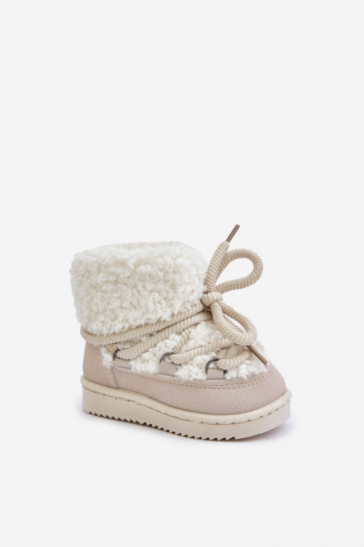 cálido Botas Botas de nieve Infantil con correas beige Asija