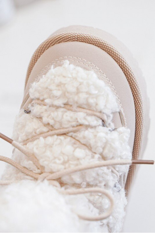 cálido Botas Botas de nieve Infantil con correas beige Asija