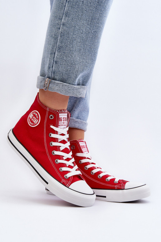 Femenino modelo clásico zapatos de ocio con suela Big Star T274024 color rojo
