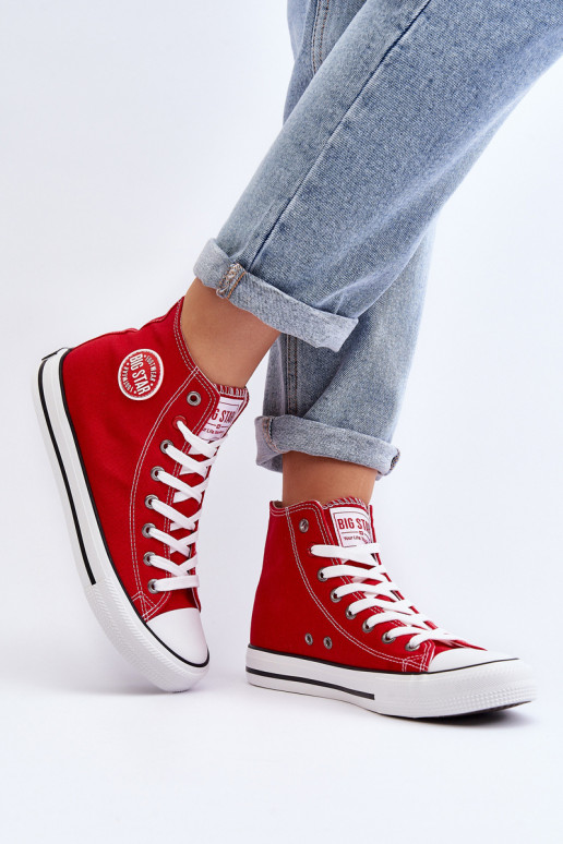 Femenino modelo clásico zapatos de ocio con suela Big Star T274024 color rojo