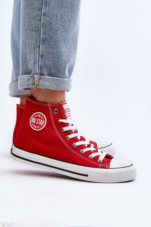 Femenino modelo clásico zapatos de ocio con suela Big Star T274024 color rojo