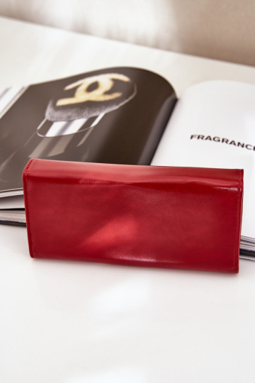 Eko Cuero Gładki Cartera de mujer color rojo Erolia 2