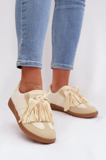 Zapatillas de mujer de estilo deportivo con flecos color amarillo Dorivelle 2