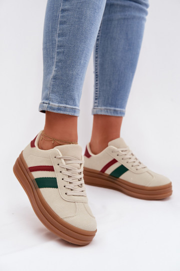 Zapatillas de mujer de estilo deportivo con plataforma color arena Janivelle 2