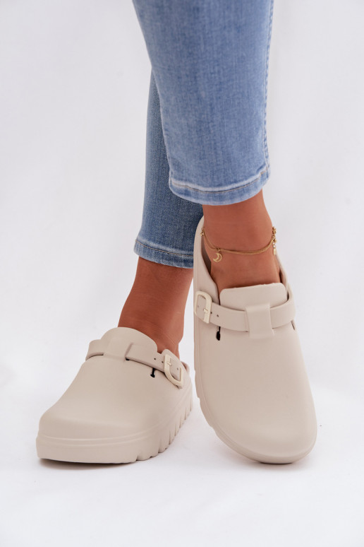 Zapatillas ligeras zapatillas de mujer con correas I con hebillas beige Larinie