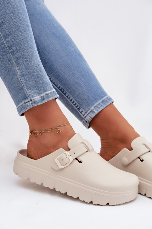 Zapatillas ligeras zapatillas de mujer con correas I con hebillas beige Larinie