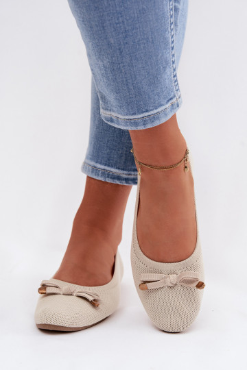 bailarinas con cintas beige Amelivra