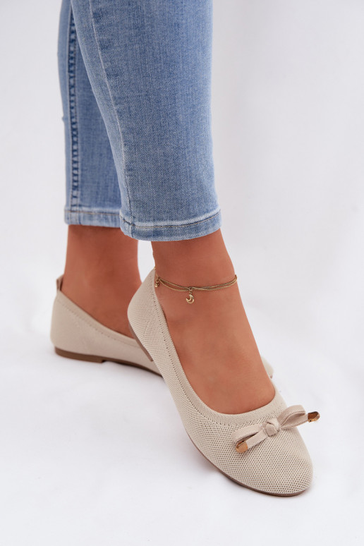 bailarinas con cintas beige Amelivra