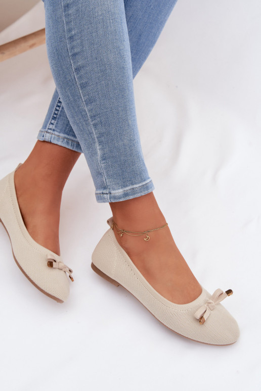bailarinas con cintas beige Amelivra