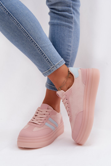 Zapatos deportivos para mujer con plataforma, rosas, Galleria