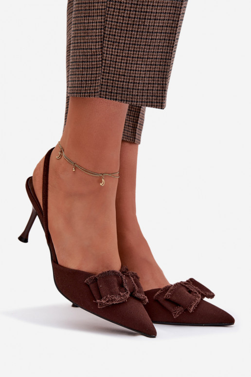 Sandalias de mujer con tacones finos con cintas CzekoladoAe Hestia