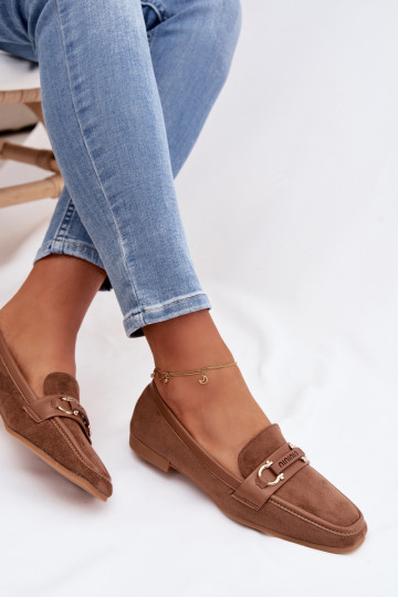 Mocasines Mocasines Femenino Con decoraciones Elemento color marrón Evelora