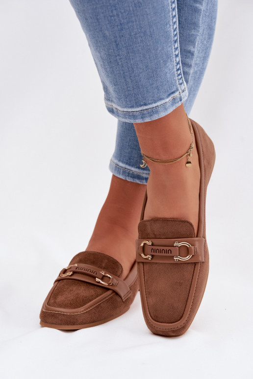 Mocasines Mocasines Femenino Con decoraciones Elemento color marrón Evelora