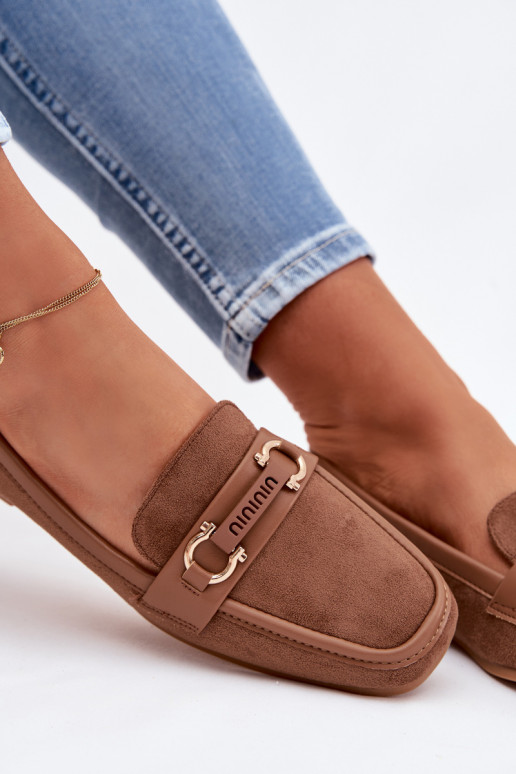 Mocasines Mocasines Femenino Con decoraciones Elemento color marrón Evelora