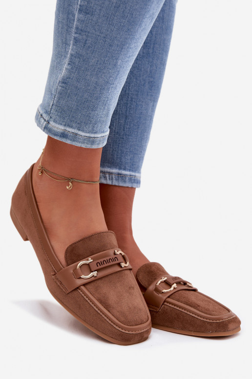 Mocasines Mocasines Femenino Con decoraciones Elemento color marrón Evelora