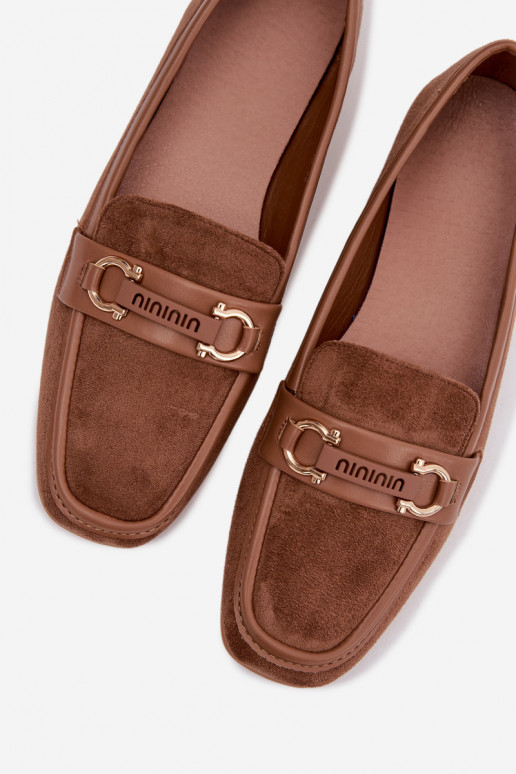 Mocasines Mocasines Femenino Con decoraciones Elemento color marrón Evelora