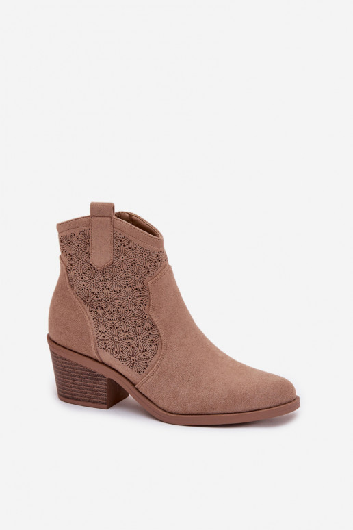 Botas caladas Femenino con tacones S.Barski HY61-8013 beige