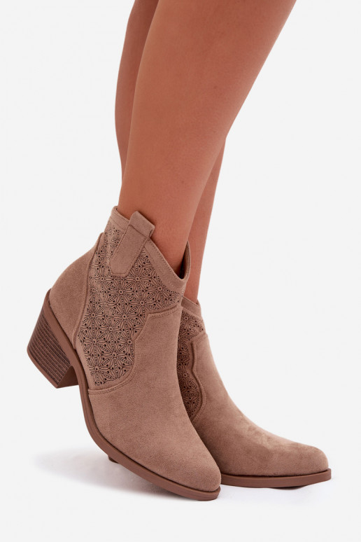 Botas caladas Femenino con tacones S.Barski HY61-8013 beige