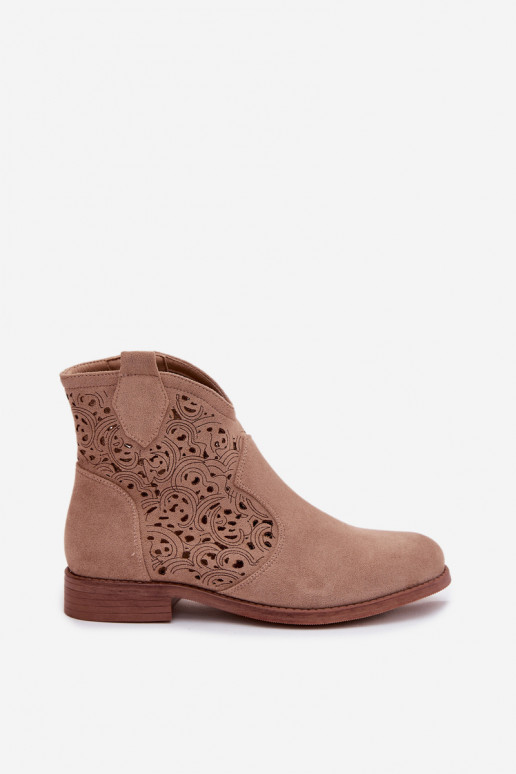 Botas caladas Femenino con tacones anchos S.Barski HY61-8026 beige