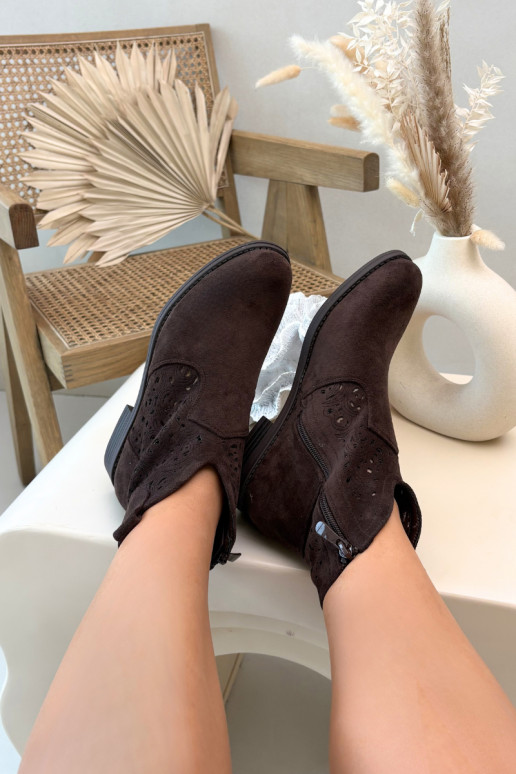 Botas caladas Femenino con tacones anchos S.Barski HY61-8026 CzekoladoAe