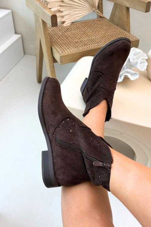 Botas caladas Femenino con tacones anchos S.Barski HY61-8026 CzekoladoAe