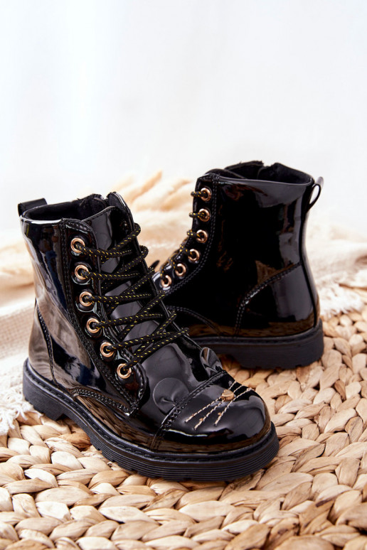 calentamiento botines de trabajo con cremalleras de color negro Mousie