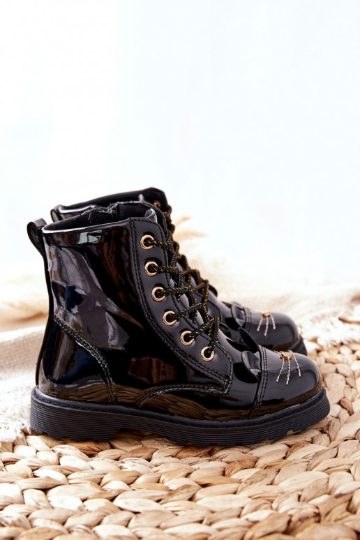 calentamiento botines de trabajo con cremalleras de color negro Mousie