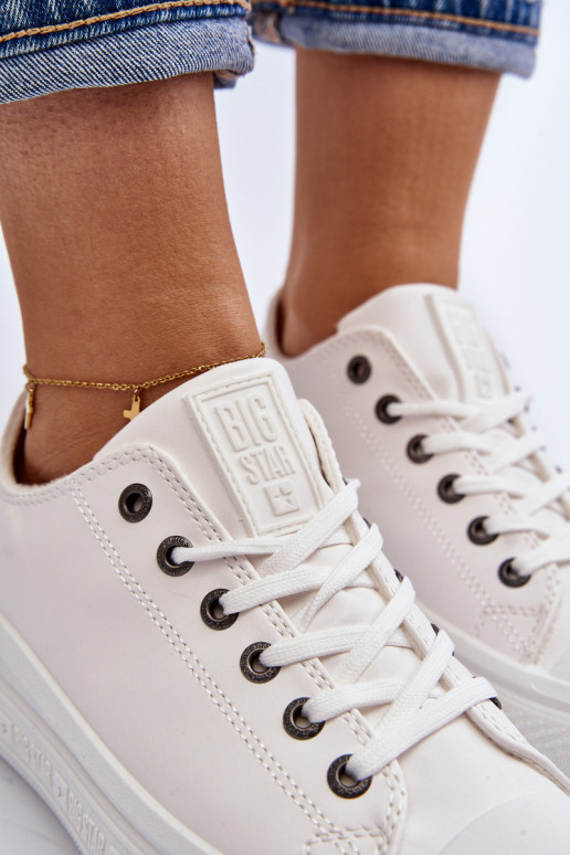 Bajo Zapatos de ocio calentamiento el color blanco Big Star MM274029