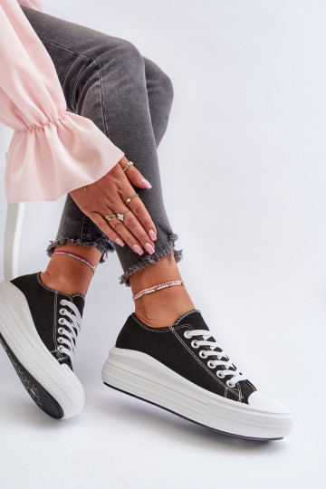 Zapatos de ocio con una plataforma de color negro Amyete 2